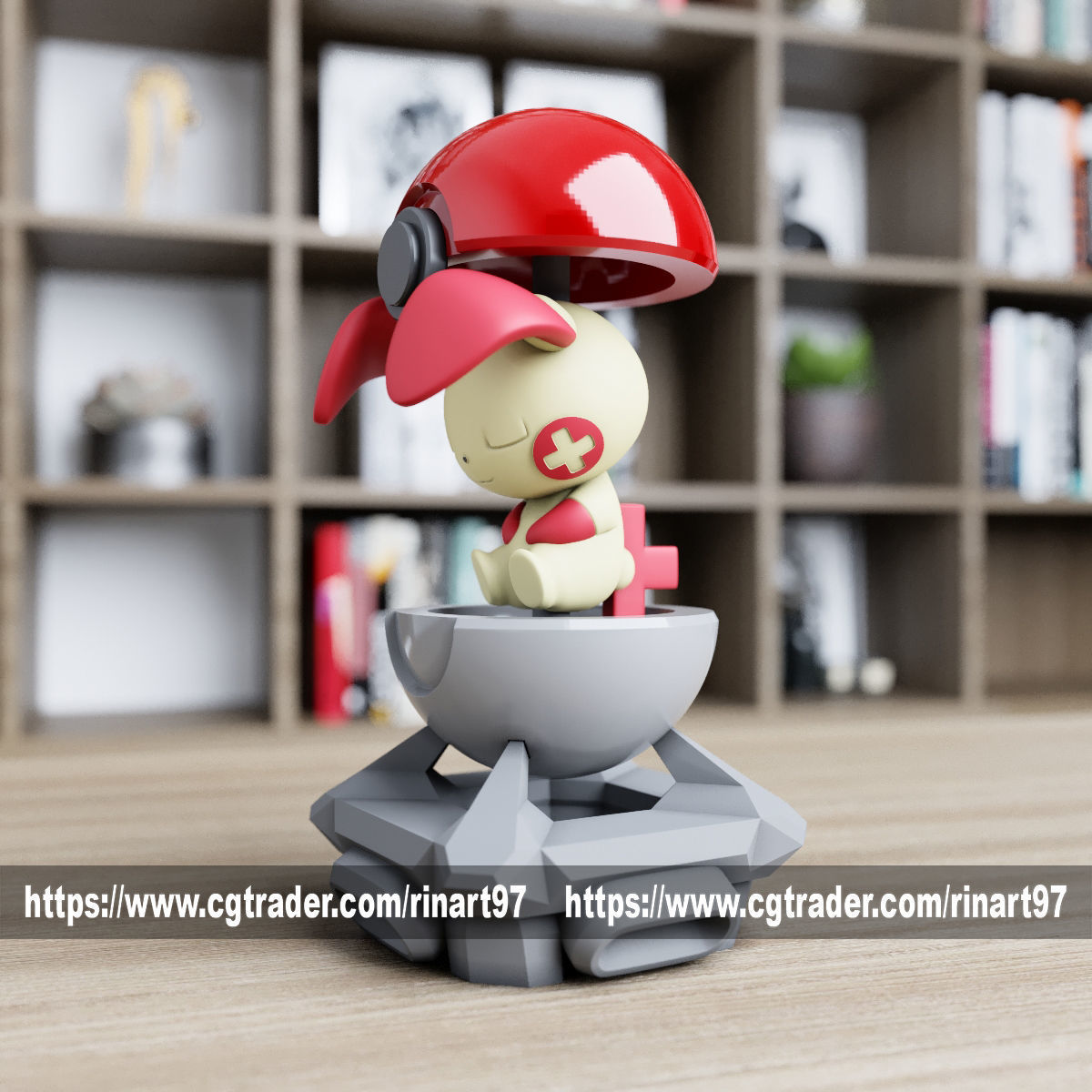 Plusle in the Pokeball from pokemon 3D print model_7