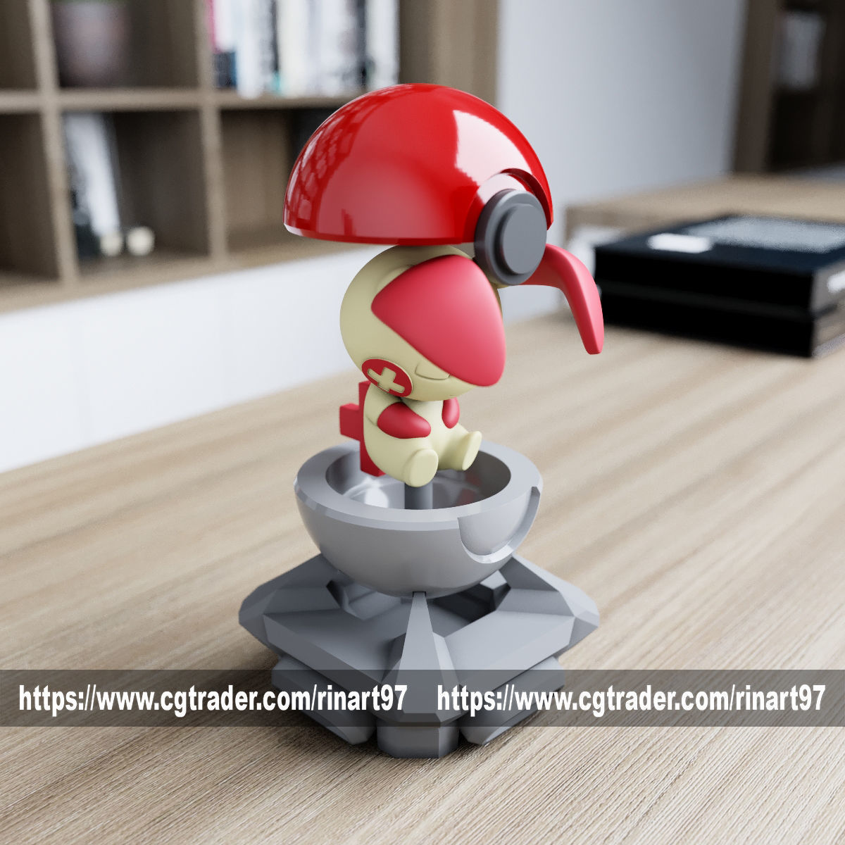 Plusle in the Pokeball from pokemon 3D print model_8