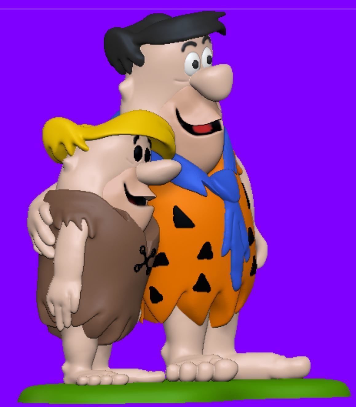 Fred and Barney The Flintstones 3D print model_2