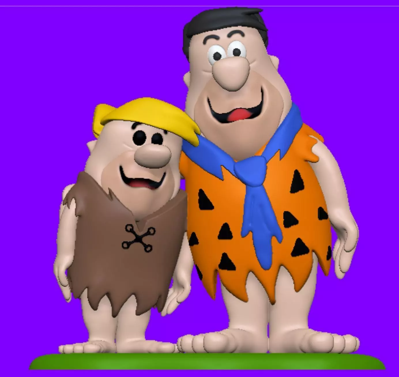 Fred and Barney The Flintstones 3D print model_0