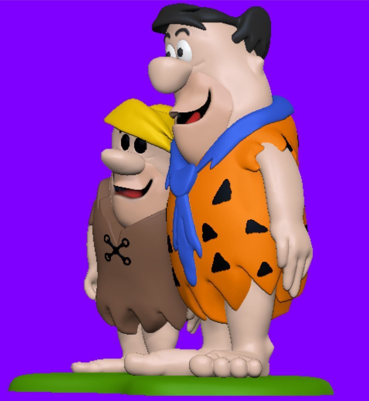 Fred and Barney The Flintstones 3D print model_3