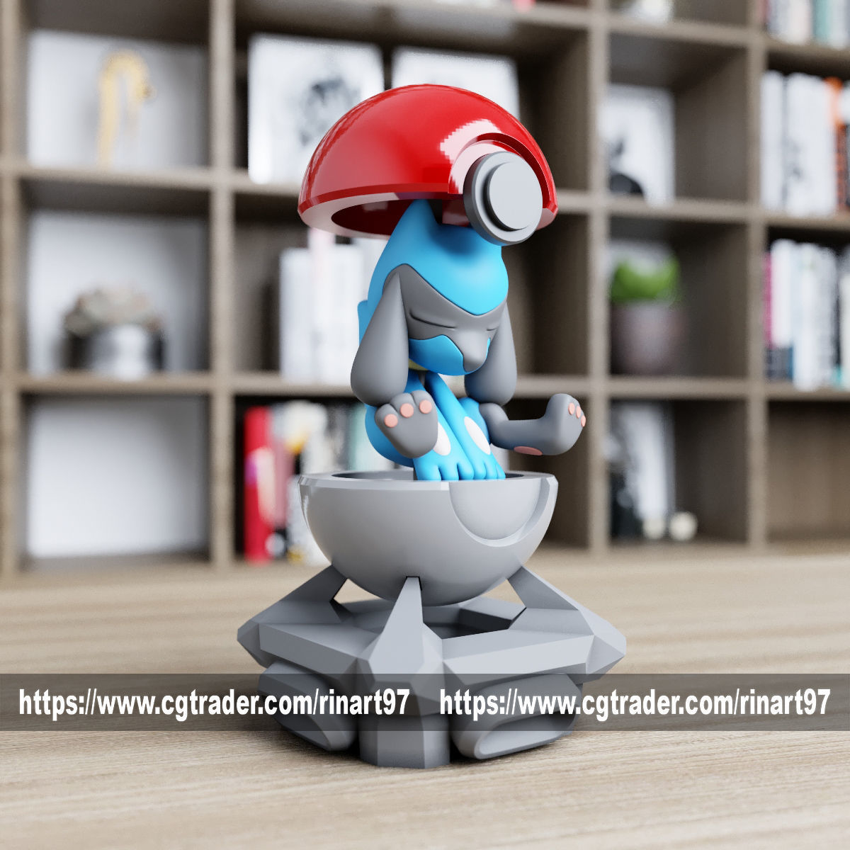 riolu in the pokeball from Pokemon 3D print model_1