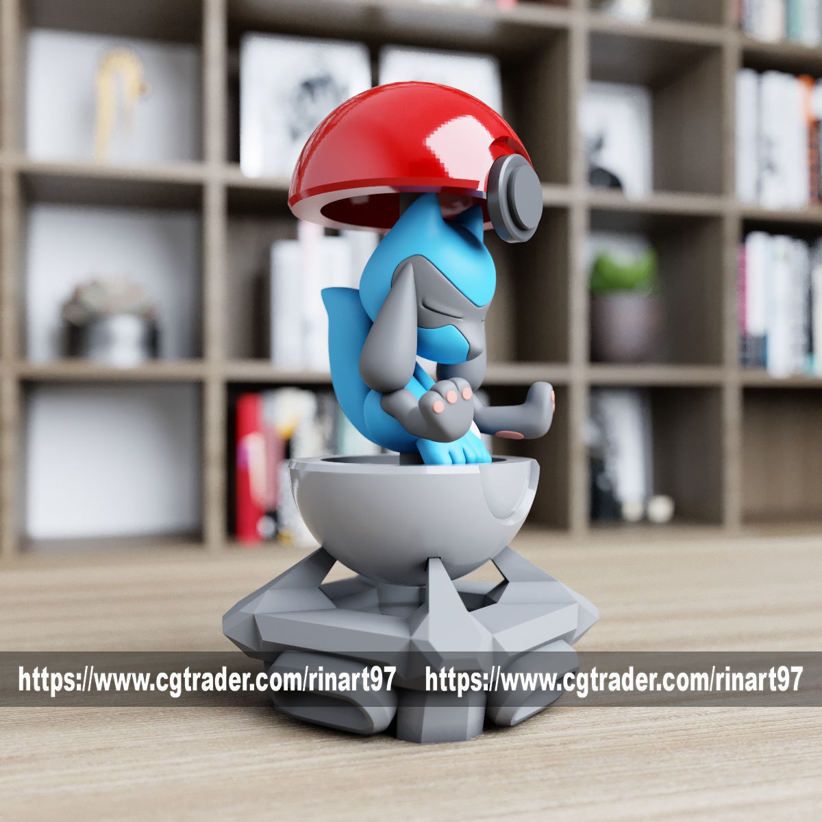 riolu in the pokeball from Pokemon 3D print model_2