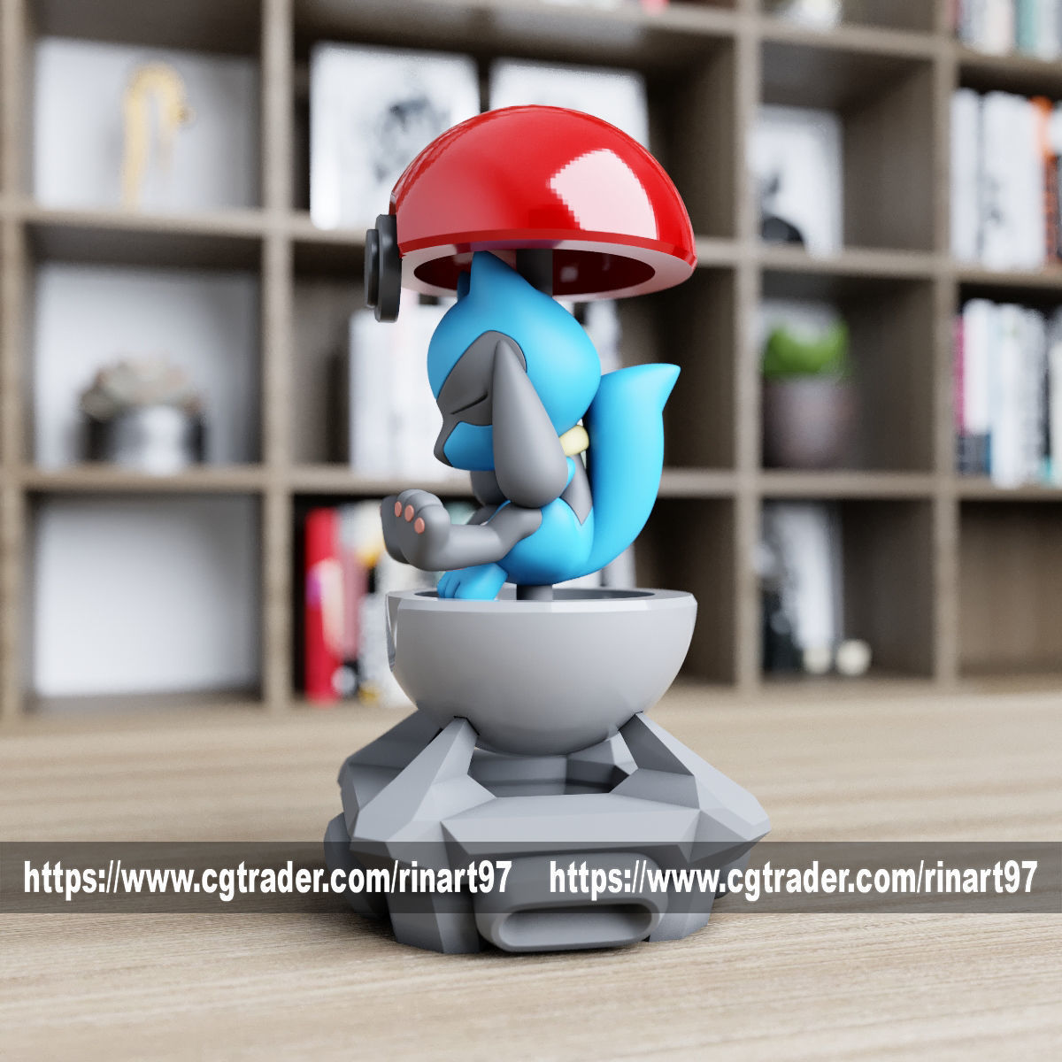 riolu in the pokeball from Pokemon 3D print model_7