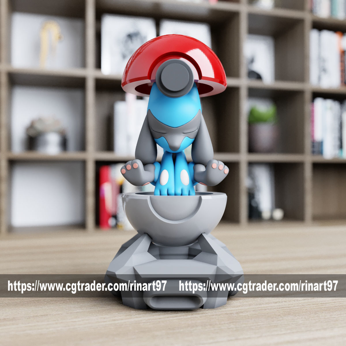riolu in the pokeball from Pokemon 3D print model_4