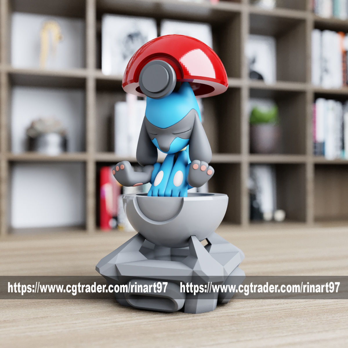 riolu in the pokeball from Pokemon 3D print model_5