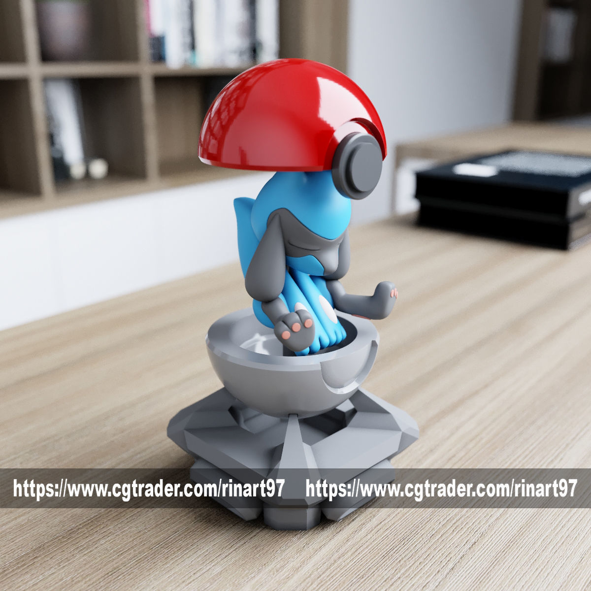 riolu in the pokeball from Pokemon 3D print model_8