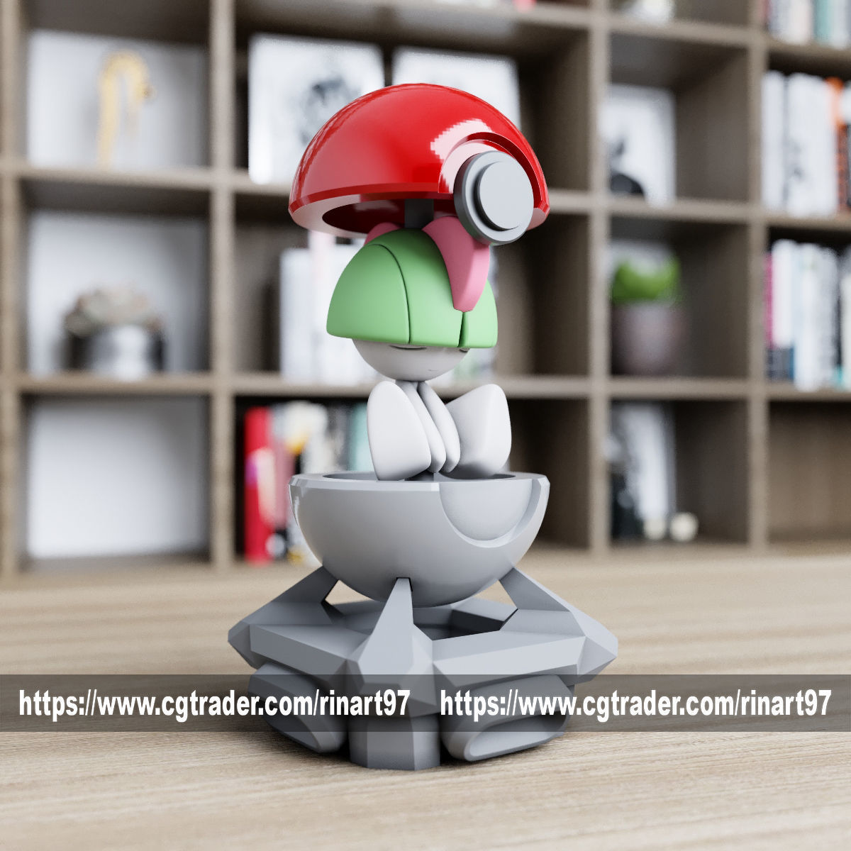 Ralts in the Pokeball from pokemon 3D print model_1