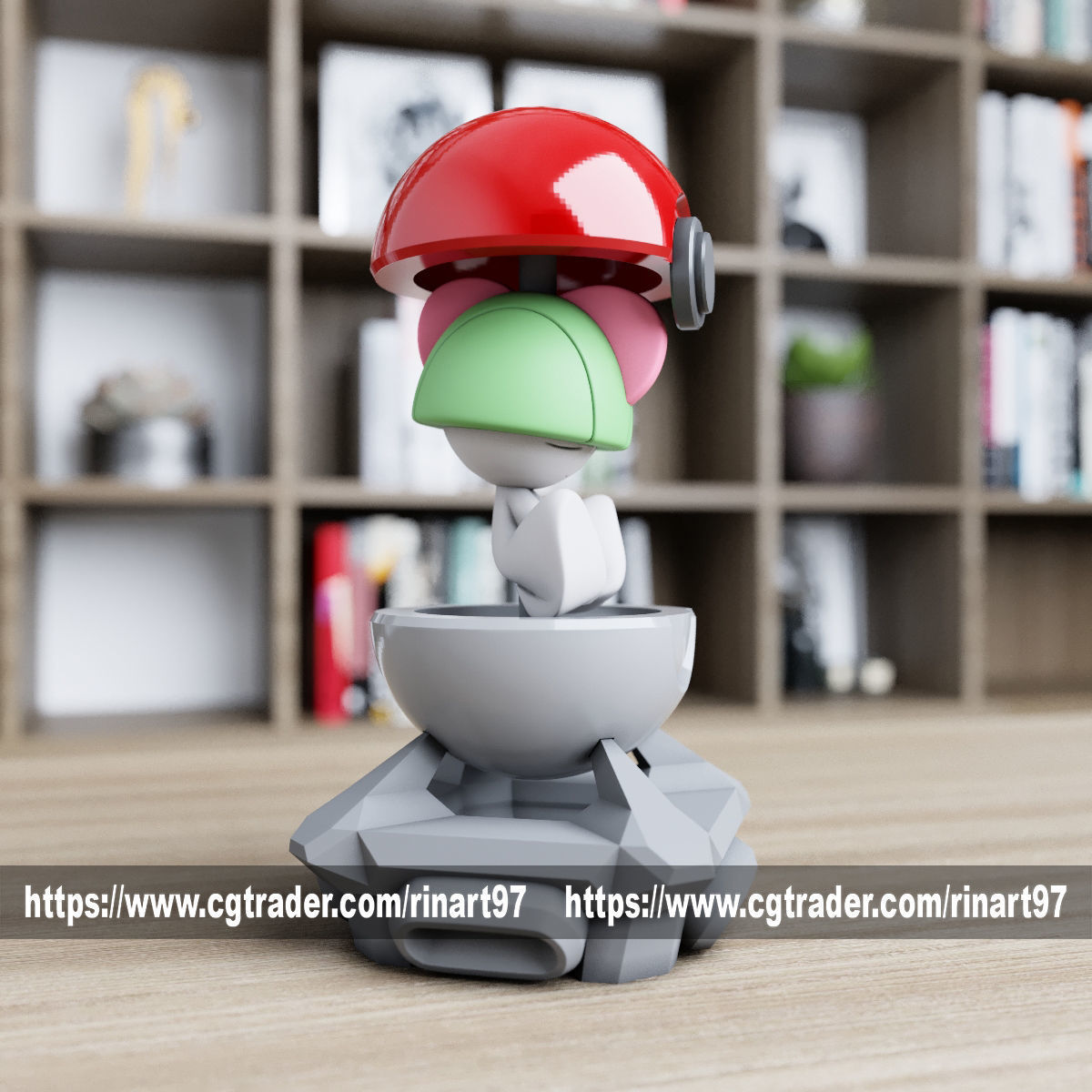 Ralts in the Pokeball from pokemon 3D print model_3