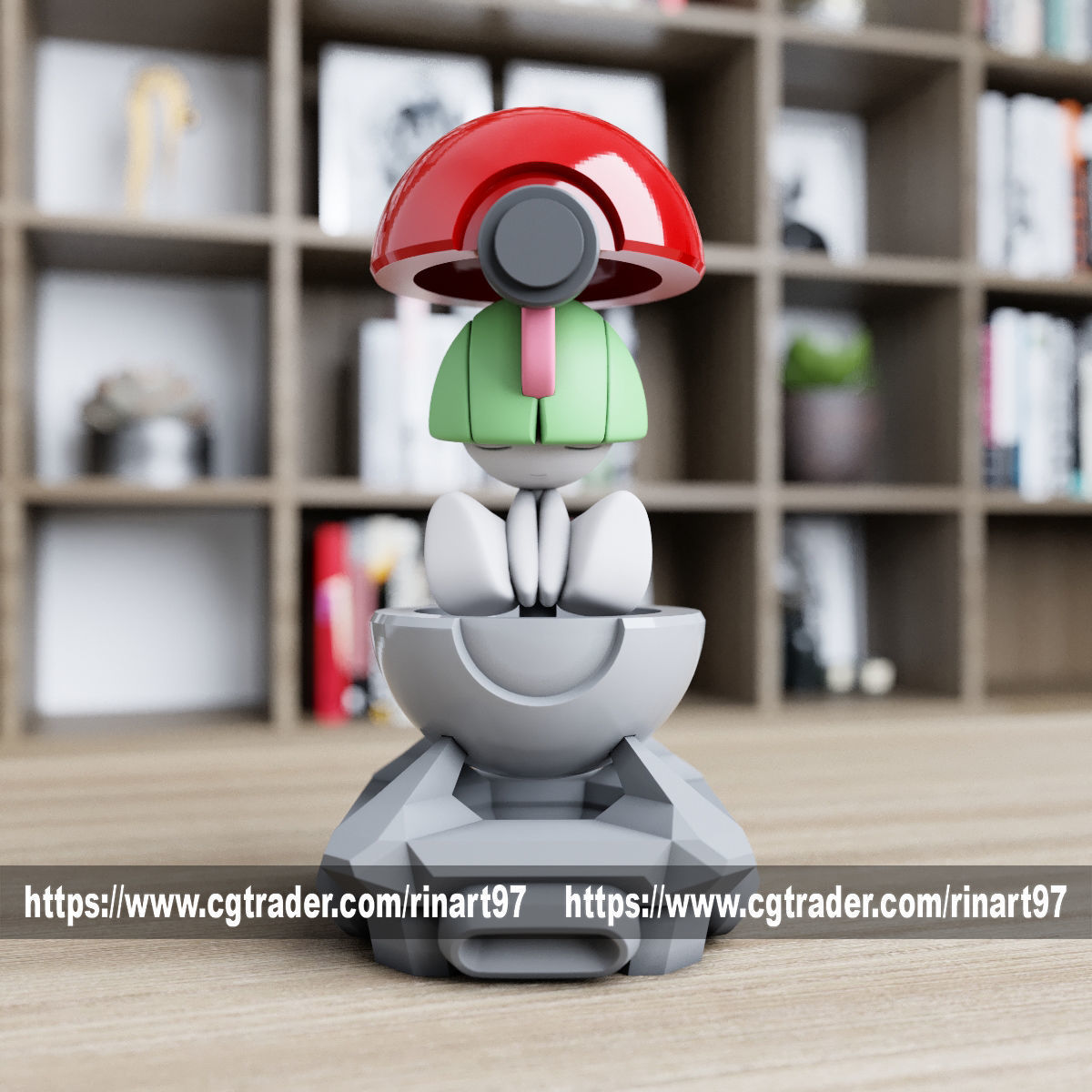 Ralts in the Pokeball from pokemon 3D print model_4