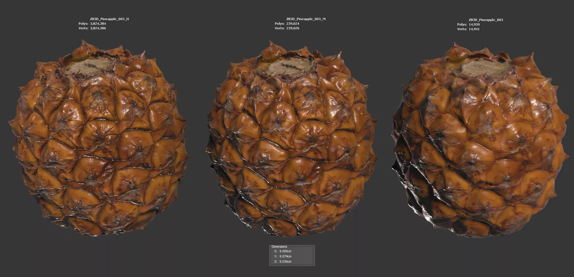 Pineapple 3D model_5