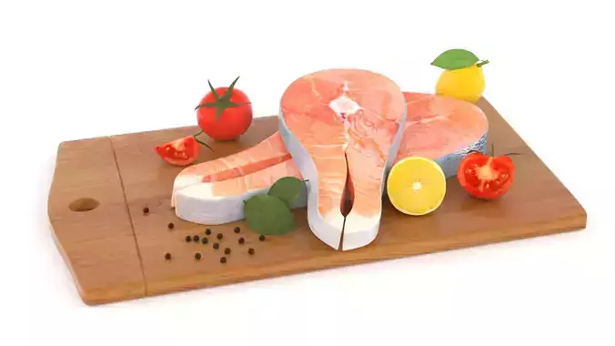 Salmon Steak with Vegetables