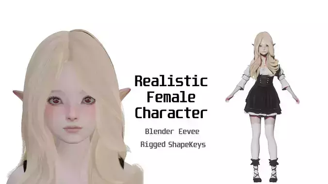 Elf - Realistic Female Character - Blender - Eevee 