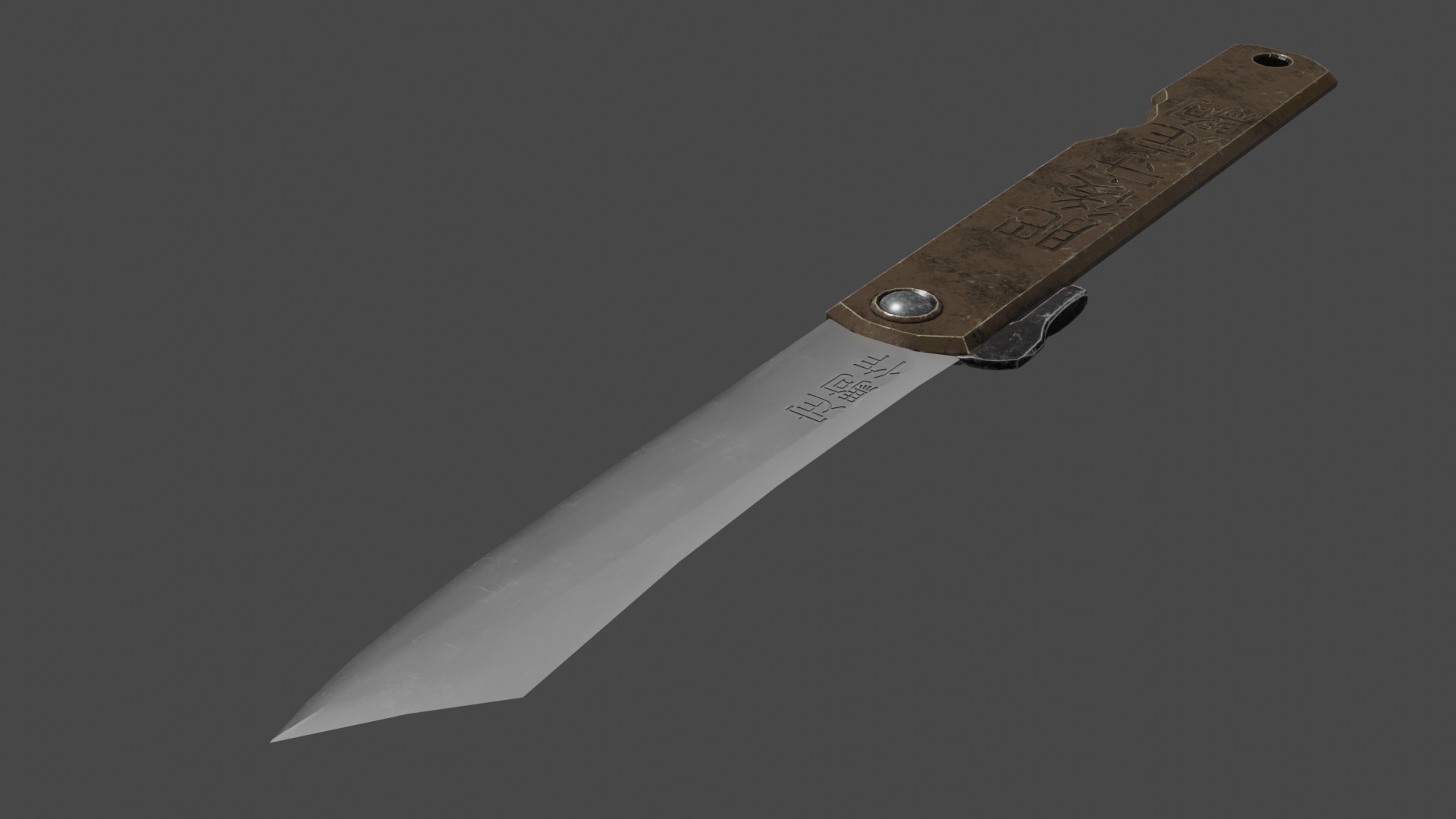 Higonokami Japanese Pocket Knife Low-poly 3D model_2