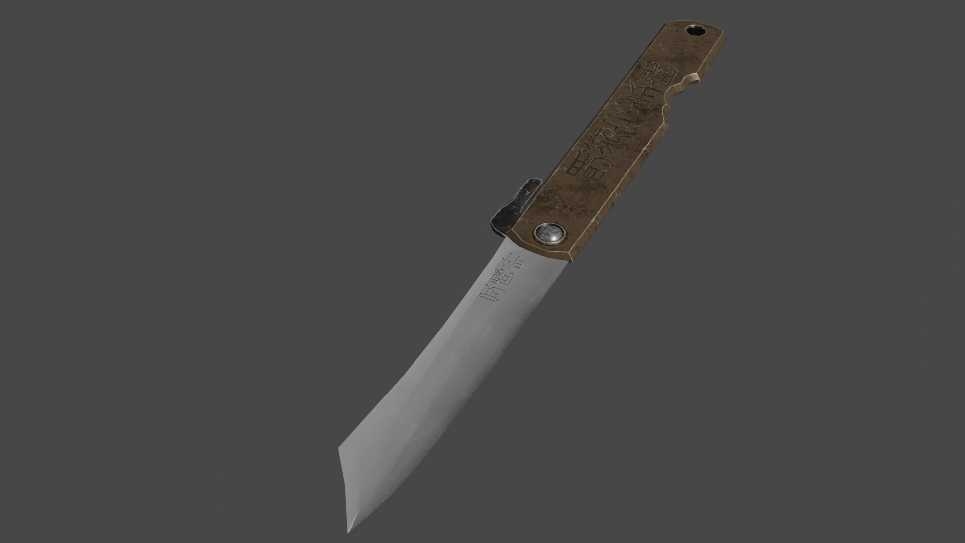 Higonokami Japanese Pocket Knife Low-poly 3D model_4
