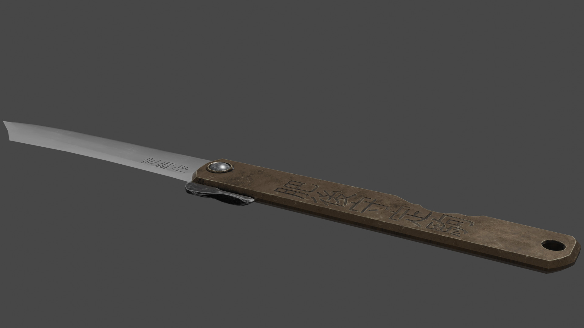 Higonokami Japanese Pocket Knife Low-poly 3D model_3