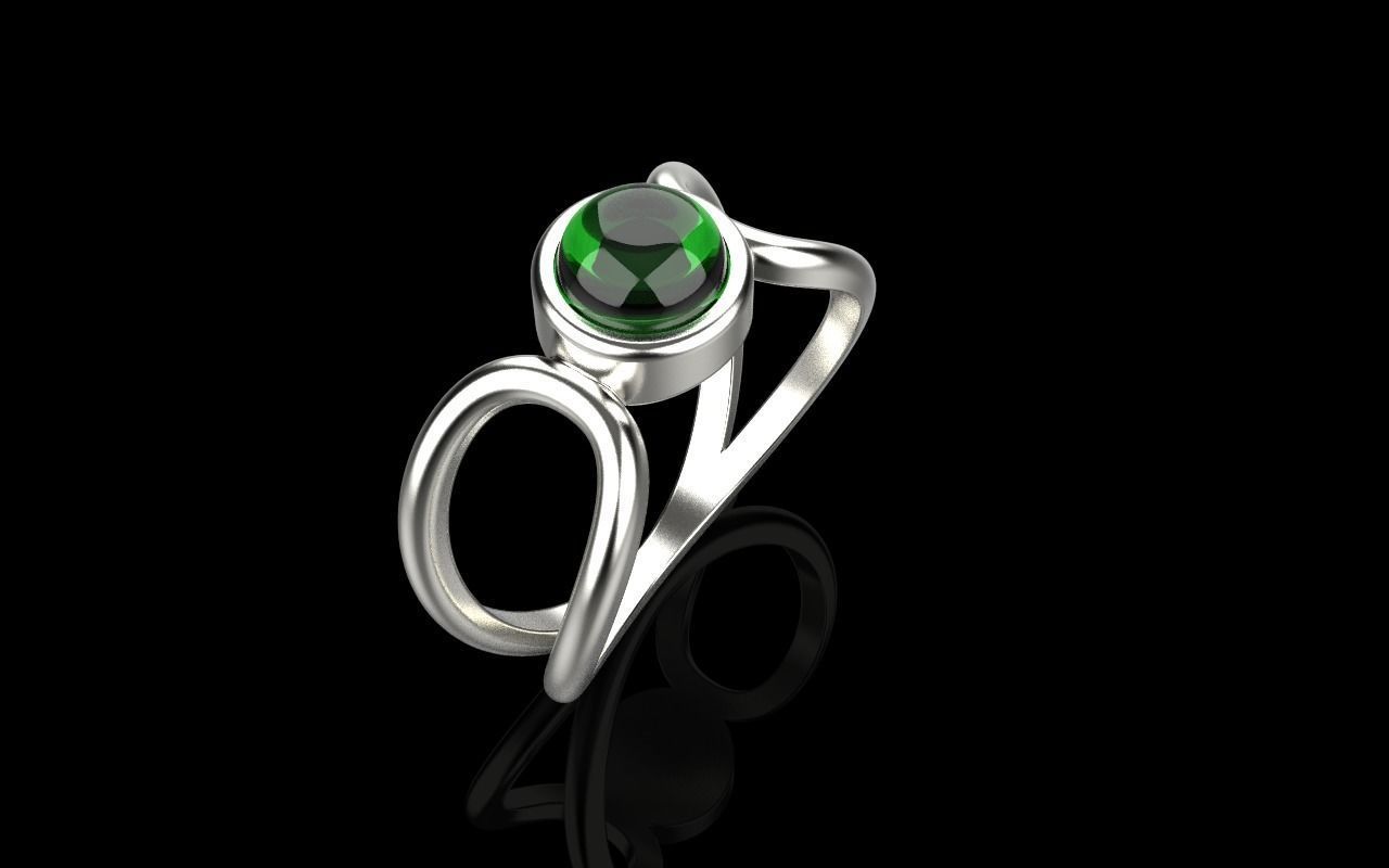 Cabochon ring model 516 3D print model_29