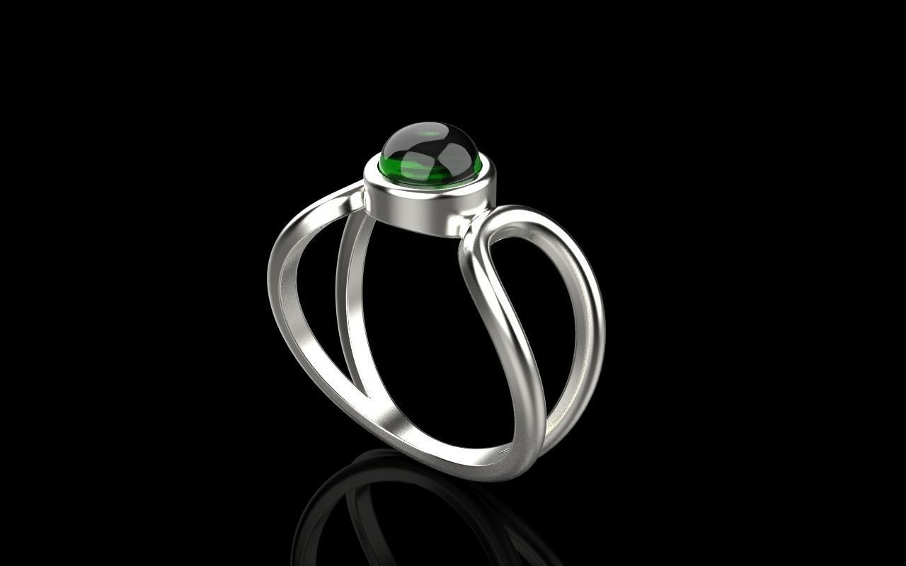 Cabochon ring model 516 3D print model_15