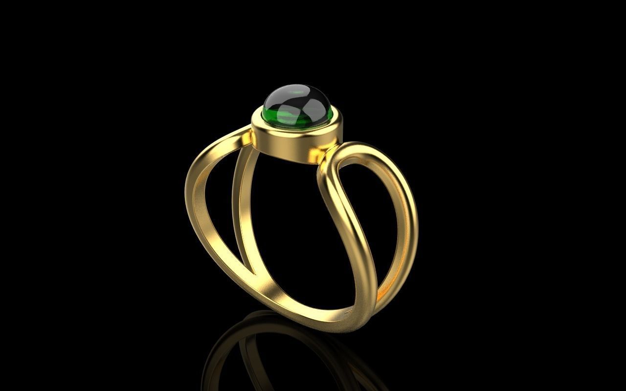 Cabochon ring model 516 3D print model_12