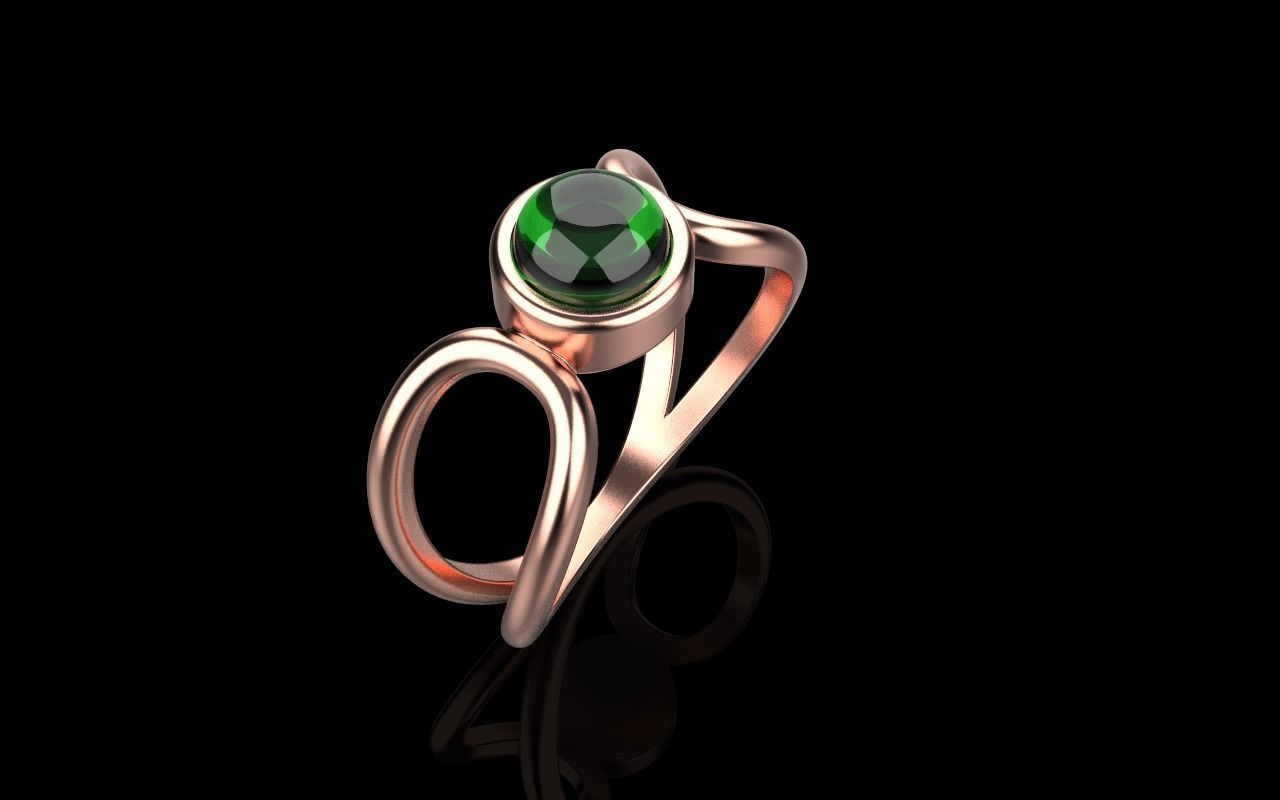 Cabochon ring model 516 3D print model_27