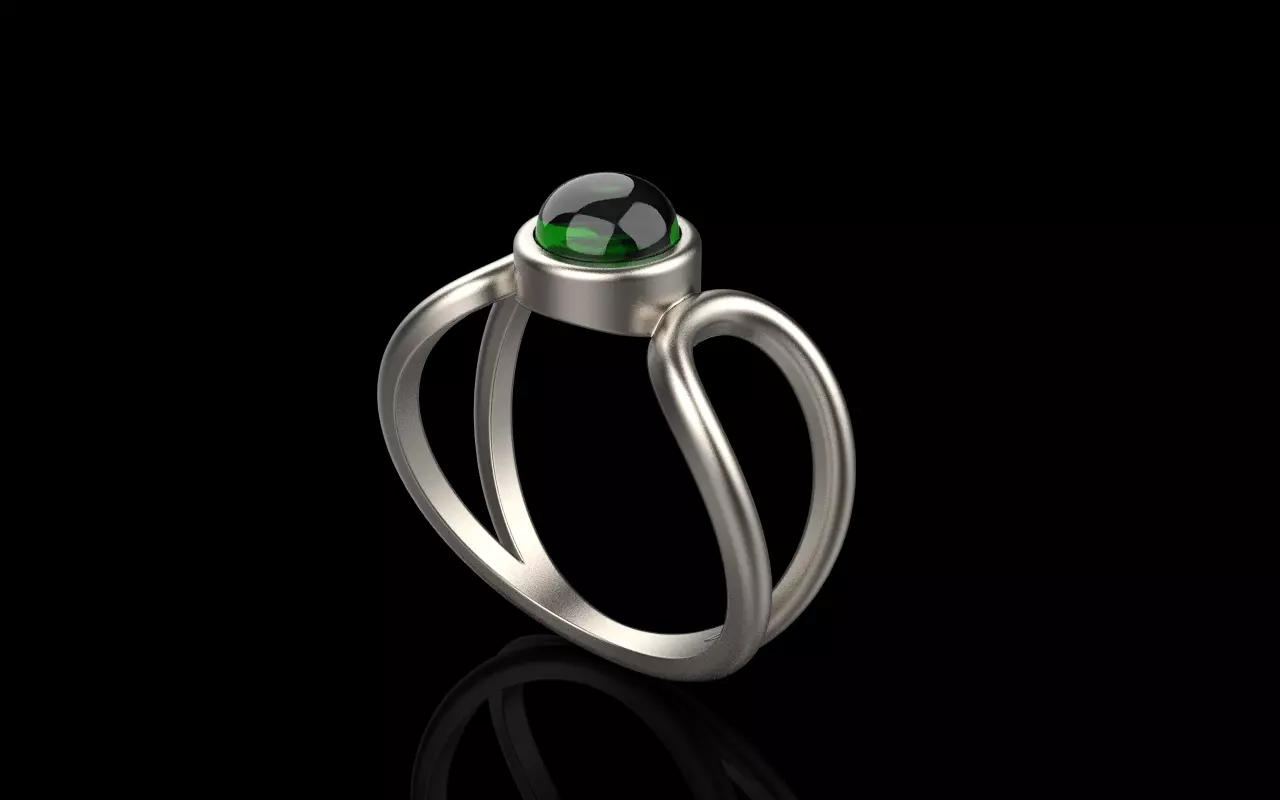 Cabochon ring model 516 3D print model_0