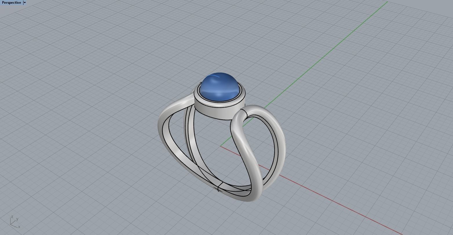 Cabochon ring model 516 3D print model_7