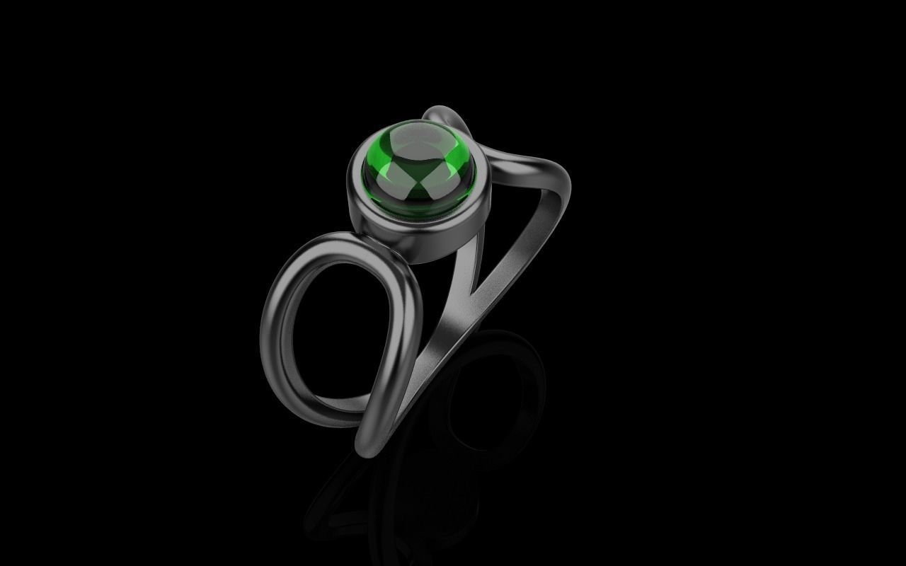 Cabochon ring model 516 3D print model_28
