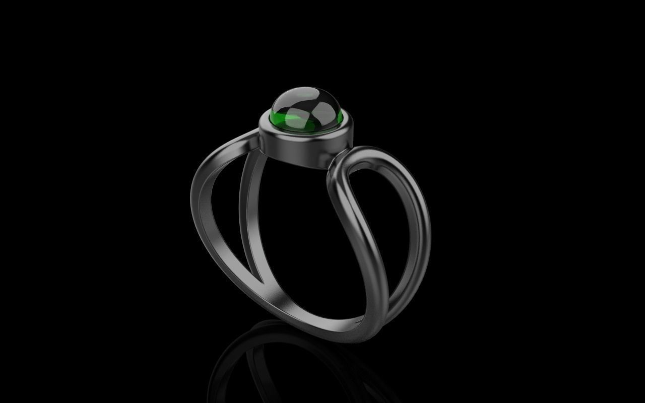 Cabochon ring model 516 3D print model_14