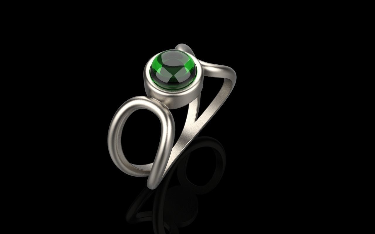 Cabochon ring model 516 3D print model_26