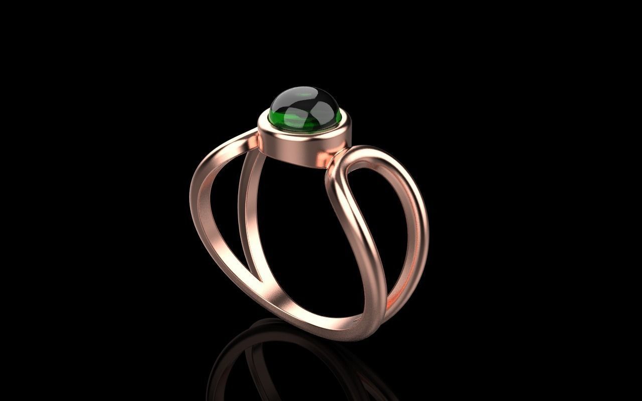 Cabochon ring model 516 3D print model_1