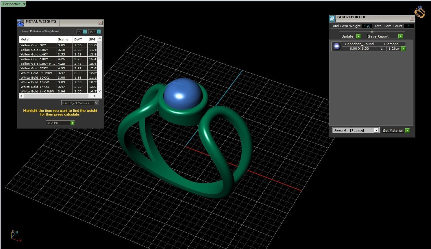 Cabochon ring model 516 3D print model_4