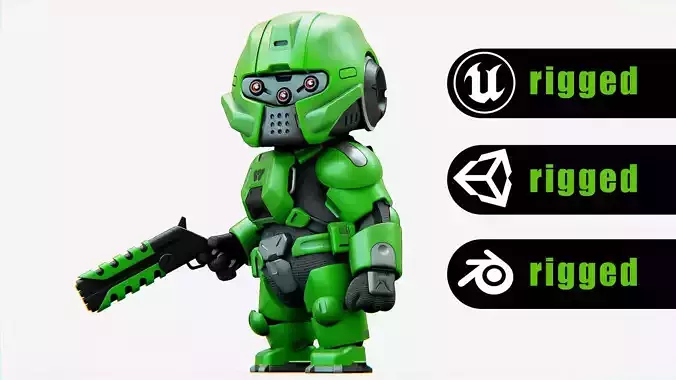 TOON TROOPER B-260 Rigged for Unreal Engine - Unity - MIXAMO