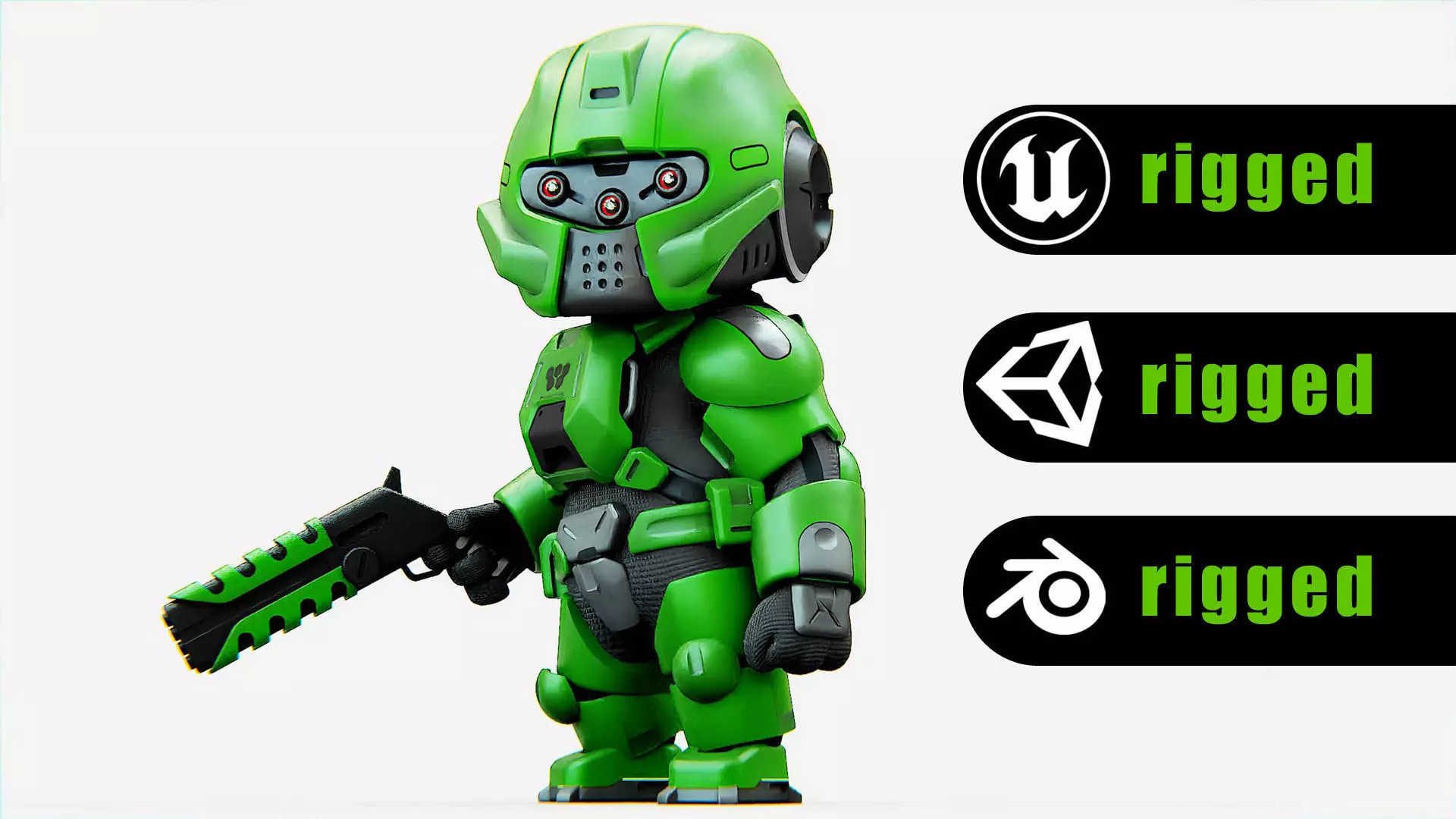 TOON TROOPER B-260 Rigged for Unreal Engine - Unity - MIXAMO 3D model