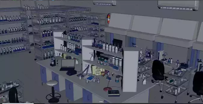 Laboratory Low-poly 3D model