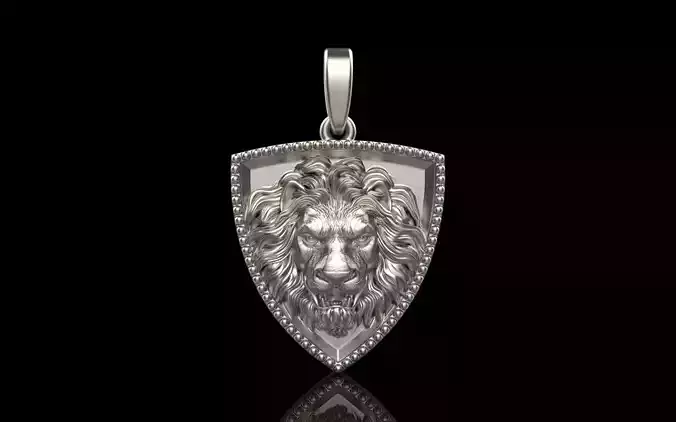 Lion shield pendant model 509
