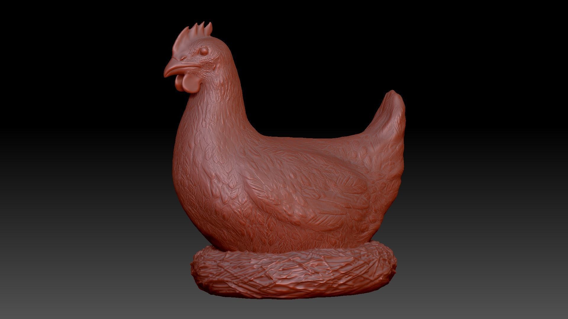 Chickens for 3d printing Low-poly 3D model_20