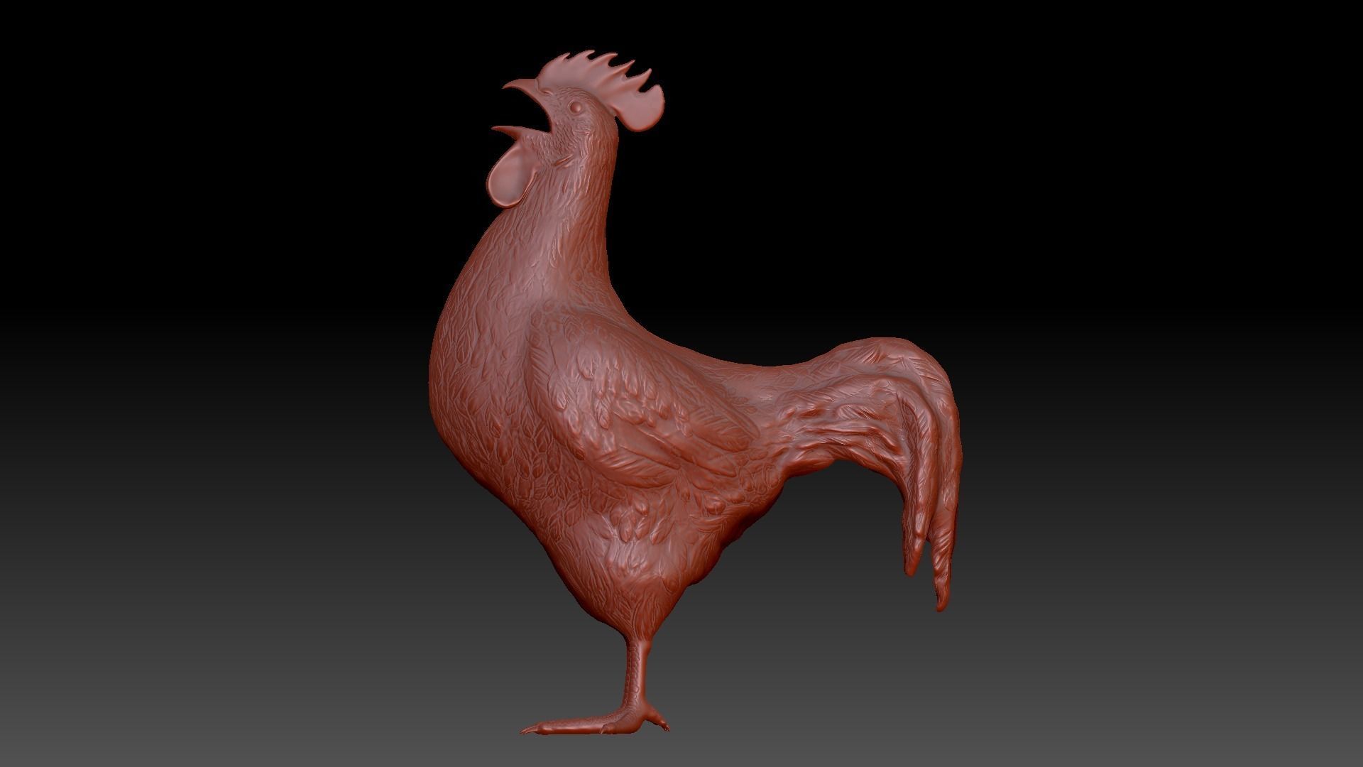 Chickens for 3d printing Low-poly 3D model_12