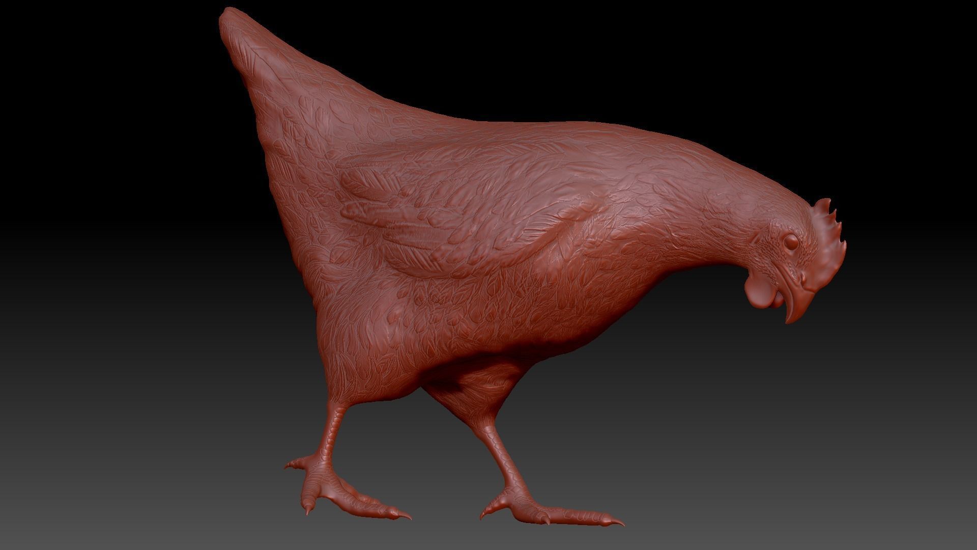 Chickens for 3d printing Low-poly 3D model_22
