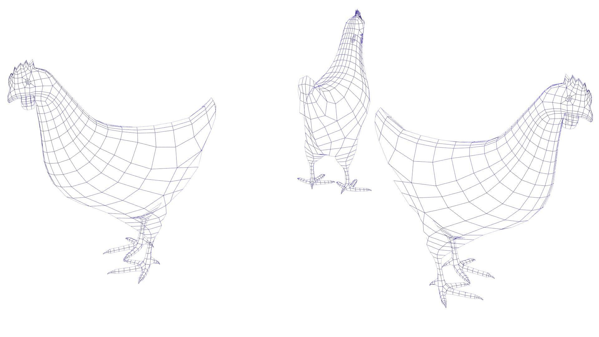Chickens for 3d printing Low-poly 3D model_27