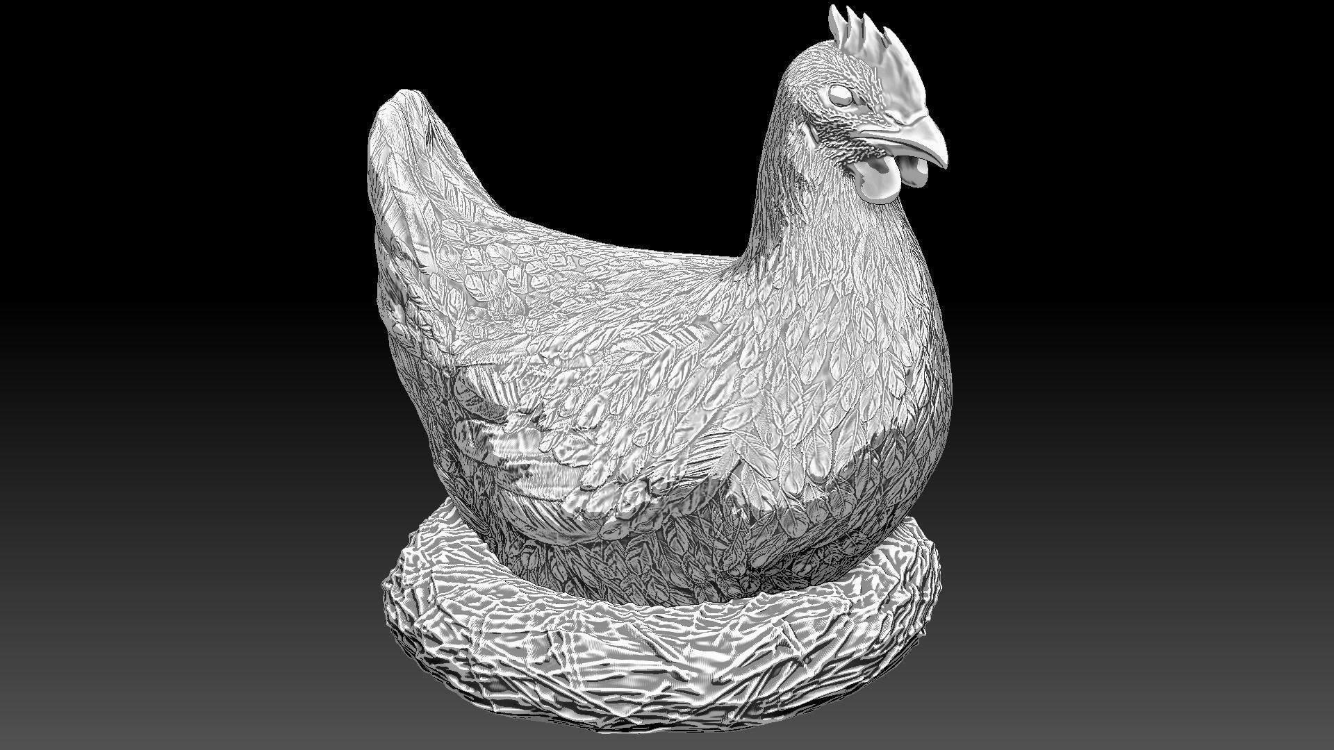 Chickens for 3d printing Low-poly 3D model_21