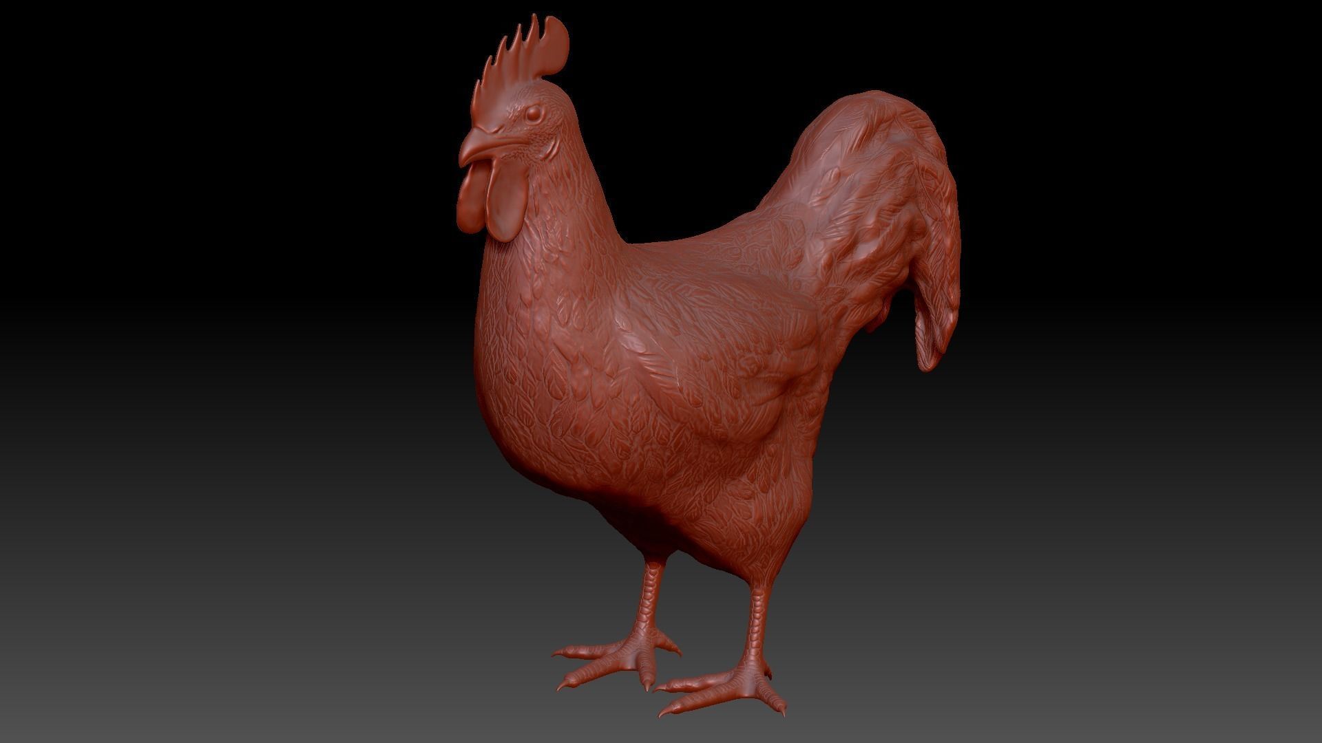 Chickens for 3d printing Low-poly 3D model_15