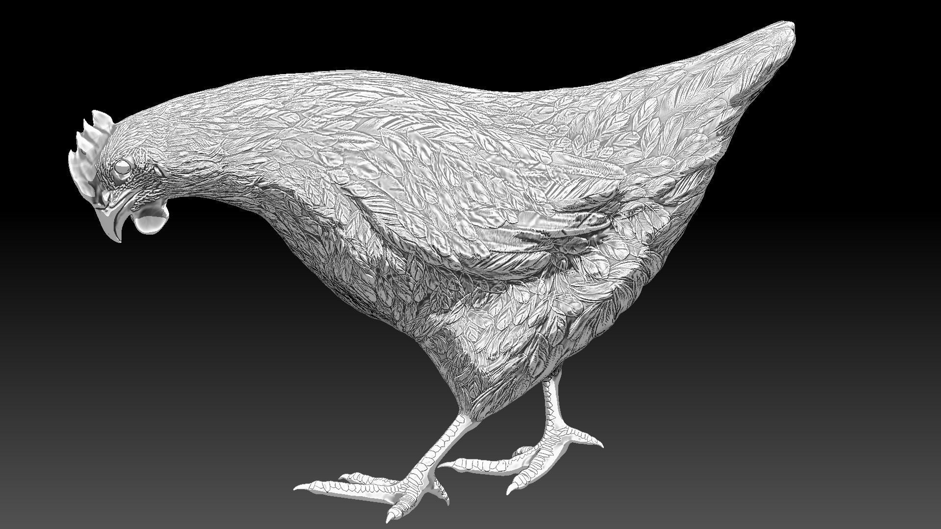 Chickens for 3d printing Low-poly 3D model_23