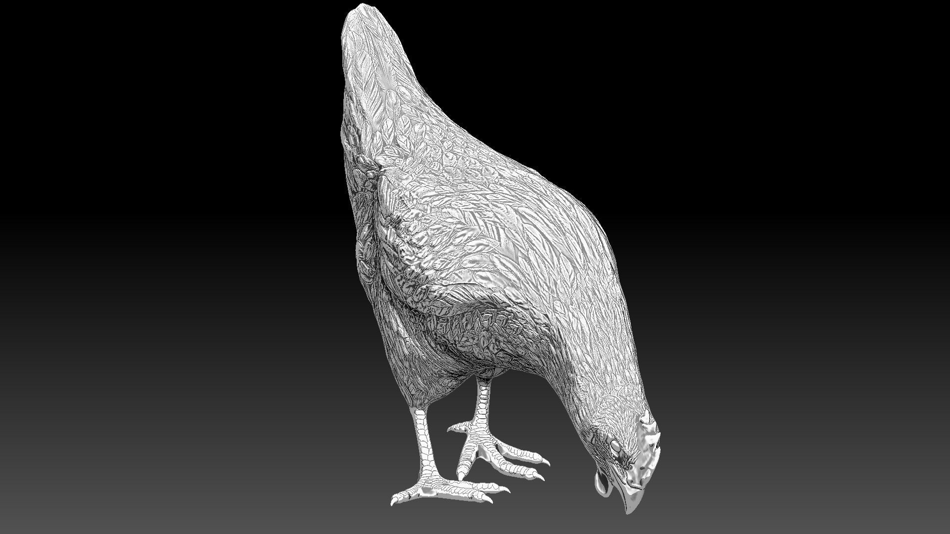 Chickens for 3d printing Low-poly 3D model_25