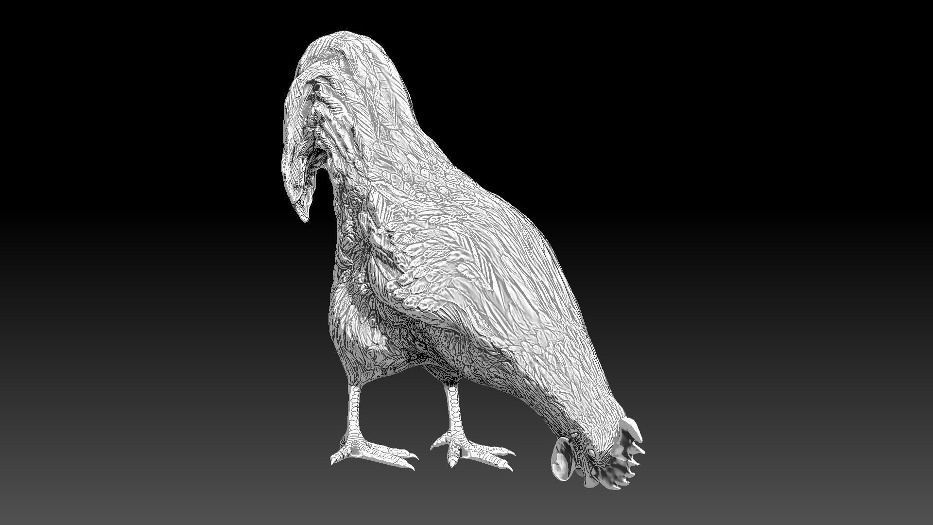 Chickens for 3d printing Low-poly 3D model_11