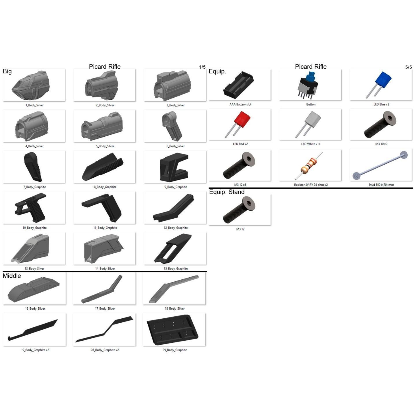 Starfleet Phaser Cannon - Star Trek - STL and CAD - Personal Use 3D print model_9