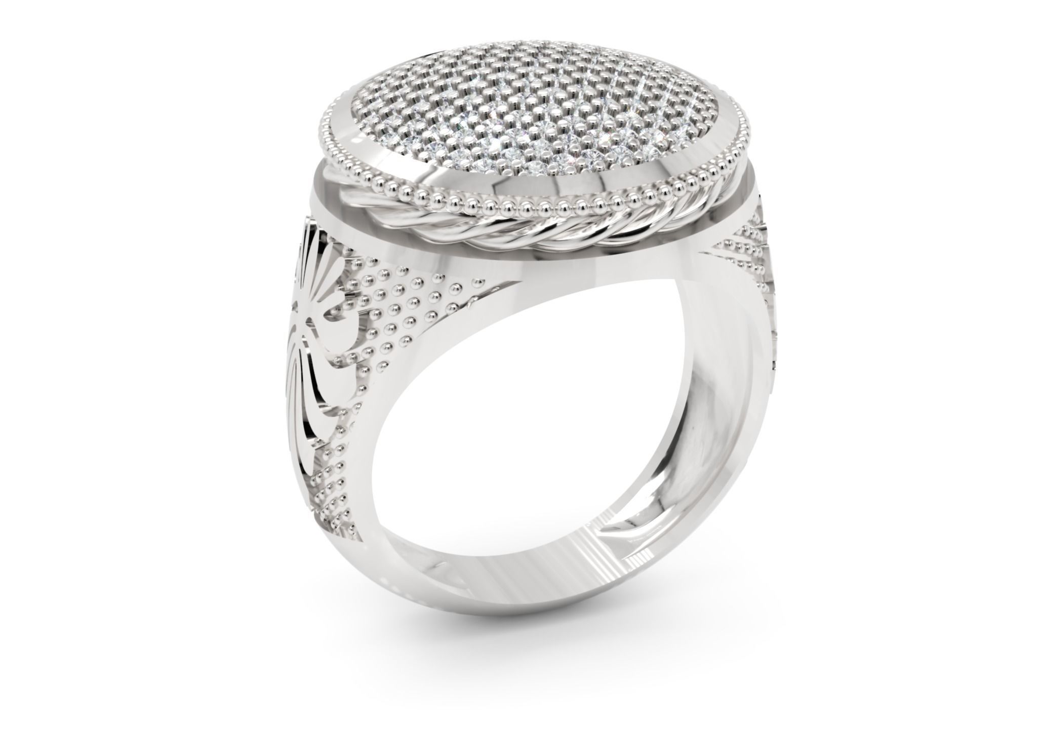Men Diamond Ring 3D Printable Ornamental Jewelry Design 3D print model_2