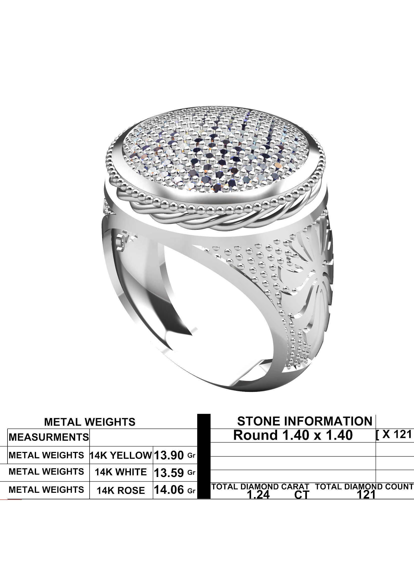 Men Diamond Ring 3D Printable Ornamental Jewelry Design 3D print model_7