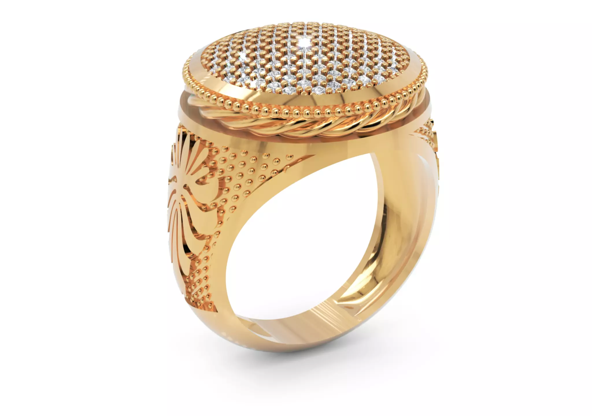 Men Diamond Ring 3D Printable Ornamental Jewelry Design 3D print model_0