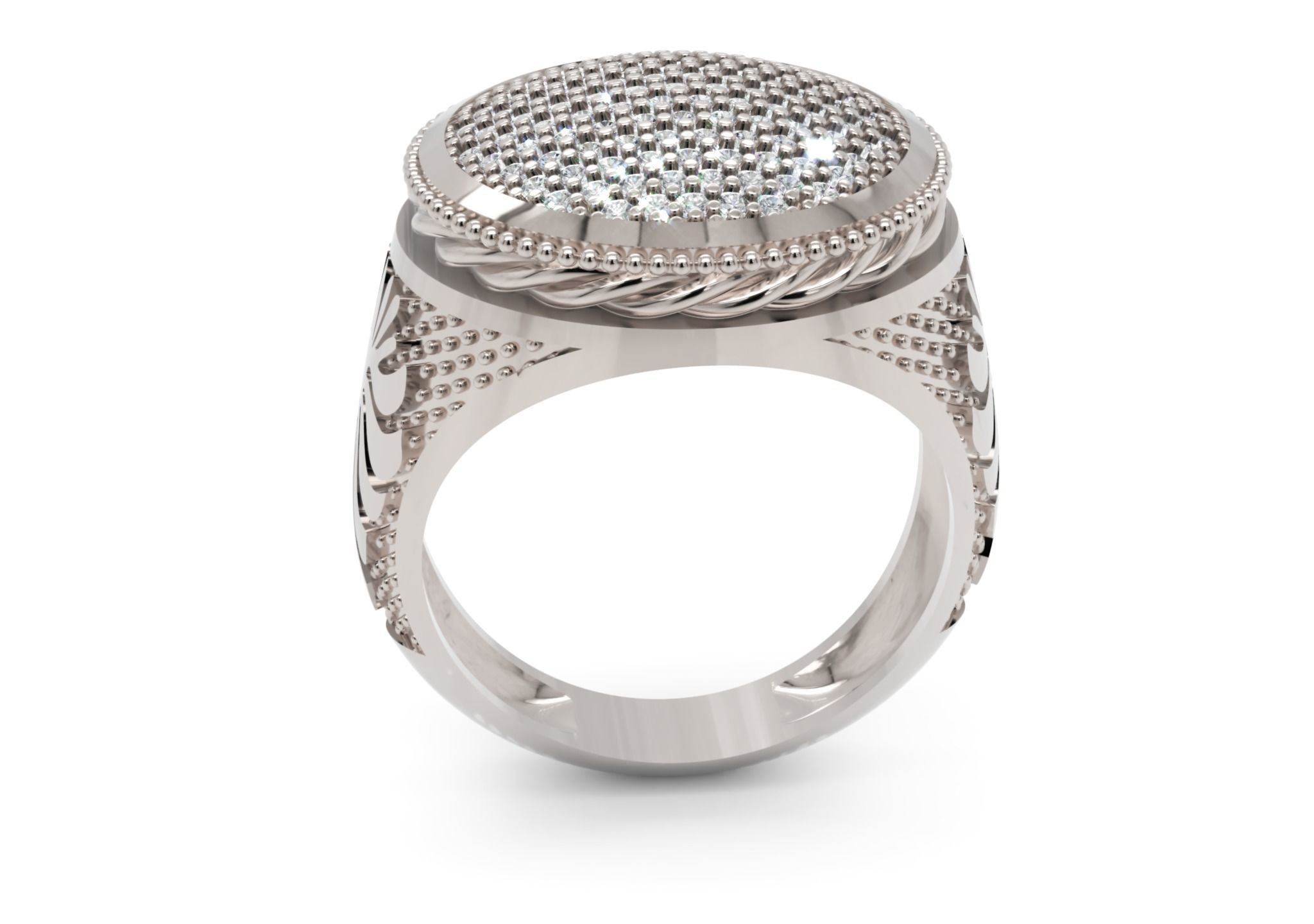 Men Diamond Ring 3D Printable Ornamental Jewelry Design 3D print model_3