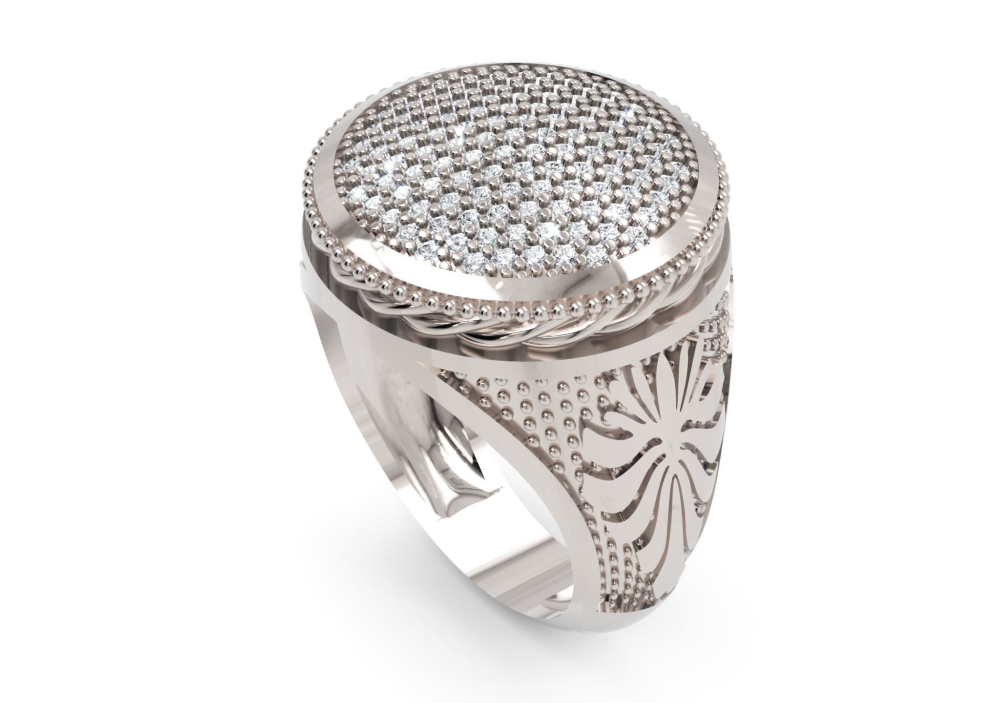 Men Diamond Ring 3D Printable Ornamental Jewelry Design 3D print model_5